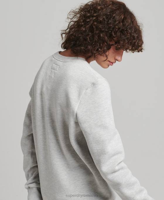 Superdry hanorac cu logo cu tab trade îmbrăcăminte gri deschis femei JX0Z6028
