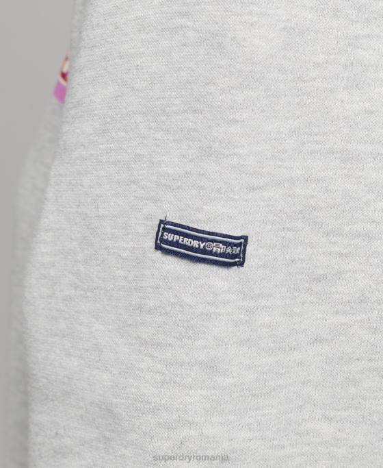Superdry hanorac cu logo cu tab trade îmbrăcăminte gri deschis femei JX0Z6028