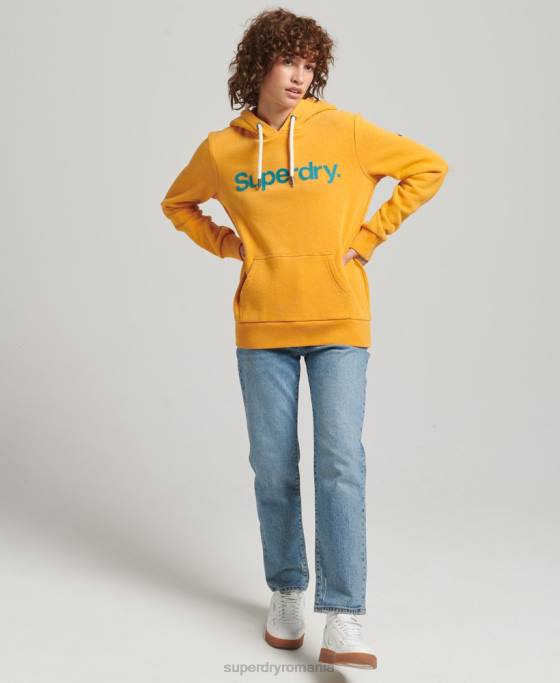 Superdry hanorac cu logo din anii 80 îmbrăcăminte aur femei JX0Z5939