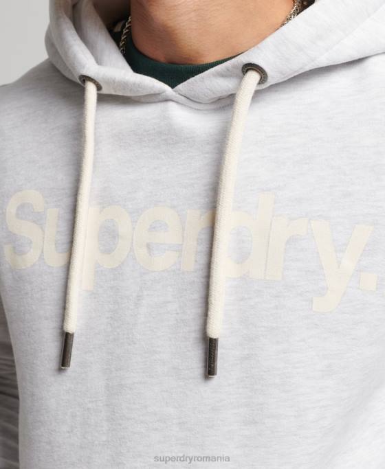 Superdry hanorac cu logo din bumbac organic îmbrăcăminte gri deschis bărbați JX0Z748