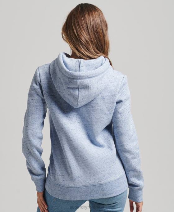 Superdry hanorac cu logo esențial din bumbac organic îmbrăcăminte albastru deschis femei JX0Z6117