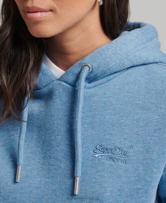 Superdry hanorac cu logo esențial din bumbac organic îmbrăcăminte albastru femei JX0Z5746