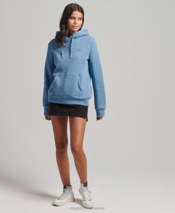 Superdry hanorac cu logo esențial din bumbac organic îmbrăcăminte albastru femei JX0Z5746