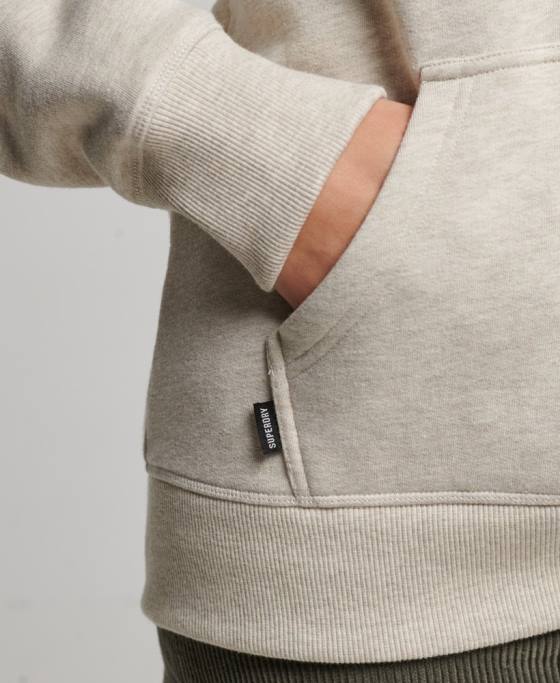 Superdry hanorac cu logo esențial din bumbac organic îmbrăcăminte cremă femei JX0Z6151