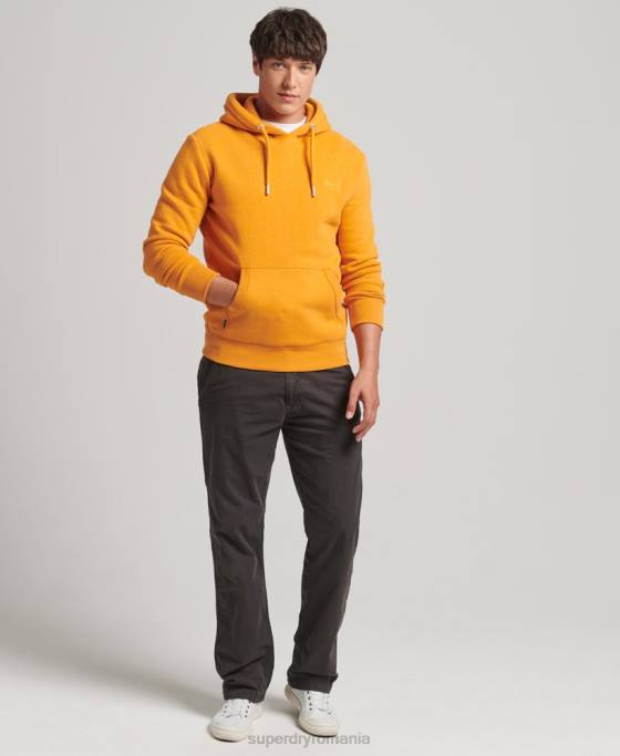 Superdry hanorac cu logo esențial din bumbac organic îmbrăcăminte galben bărbați JX0Z517