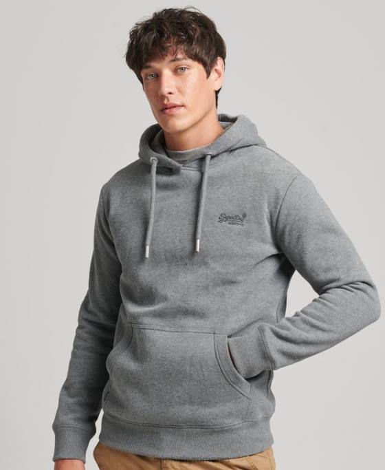 Superdry hanorac cu logo esențial din bumbac organic îmbrăcăminte gri bărbați JX0Z560