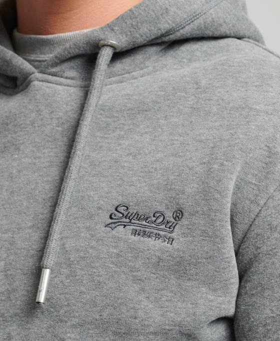 Superdry hanorac cu logo esențial din bumbac organic îmbrăcăminte gri bărbați JX0Z560