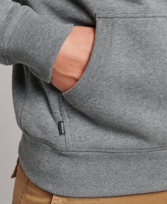 Superdry hanorac cu logo esențial din bumbac organic îmbrăcăminte gri bărbați JX0Z560