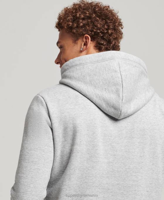 Superdry hanorac cu logo esențial din bumbac organic îmbrăcăminte gri bărbați JX0Z567