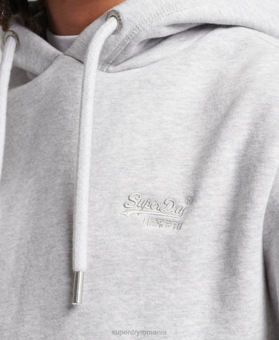 Superdry hanorac cu logo esențial din bumbac organic îmbrăcăminte gri deschis bărbați JX0Z616
