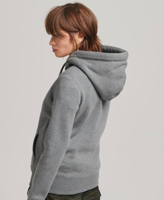 Superdry hanorac cu logo esențial din bumbac organic îmbrăcăminte gri femei JX0Z6108