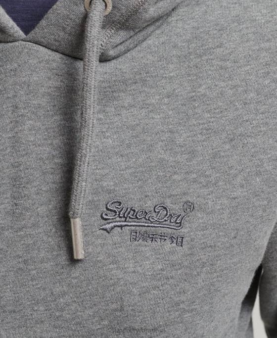 Superdry hanorac cu logo esențial din bumbac organic îmbrăcăminte gri femei JX0Z6108