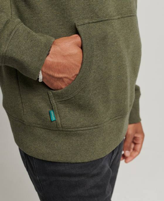 Superdry hanorac cu logo esențial din bumbac organic îmbrăcăminte kaki bărbați JX0Z566