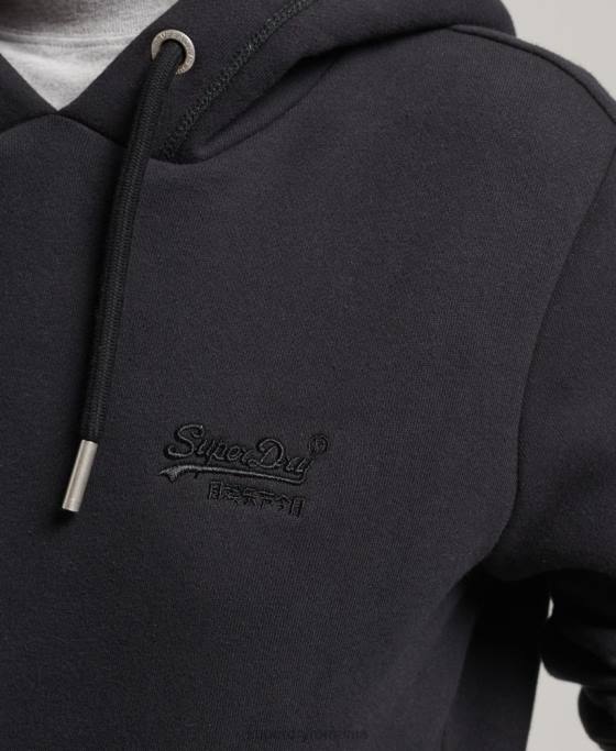 Superdry hanorac cu logo esențial din bumbac organic îmbrăcăminte negru femei JX0Z5766