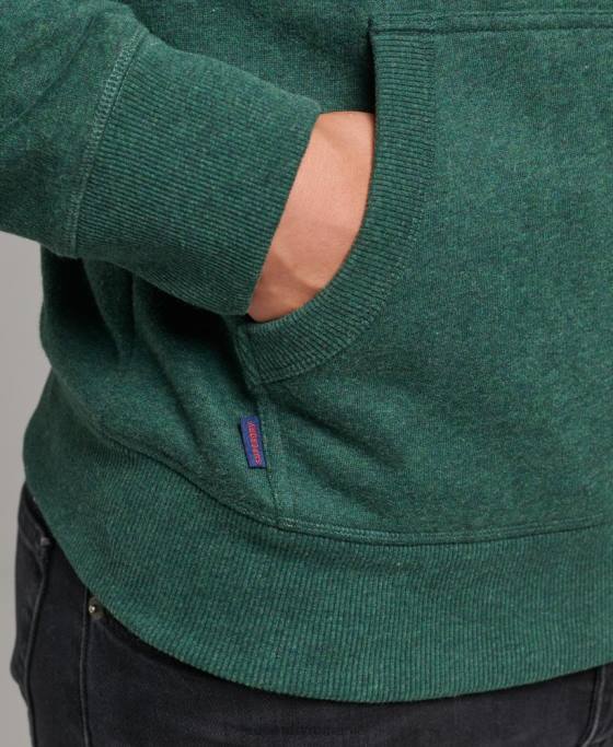 Superdry hanorac cu logo esențial din bumbac organic îmbrăcăminte verde bărbați JX0Z727