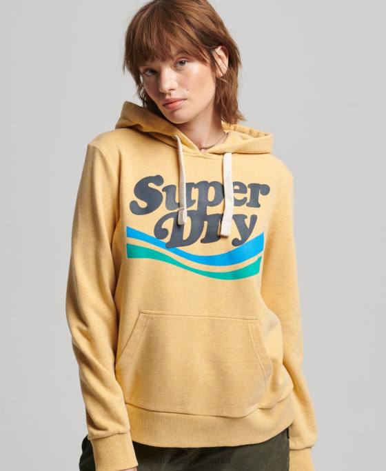 Superdry hanorac cu logo grafic curcubeu îmbrăcăminte galben femei JX0Z3454