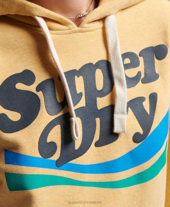 Superdry hanorac cu logo grafic curcubeu îmbrăcăminte galben femei JX0Z3454