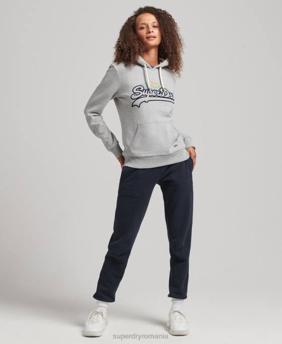 Superdry hanorac cu logo grafic curcubeu îmbrăcăminte gri femei JX0Z5892