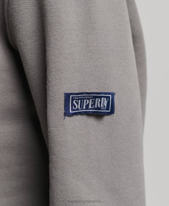 Superdry hanorac cu logo grafic japonez îmbrăcăminte gri femei JX0Z5753