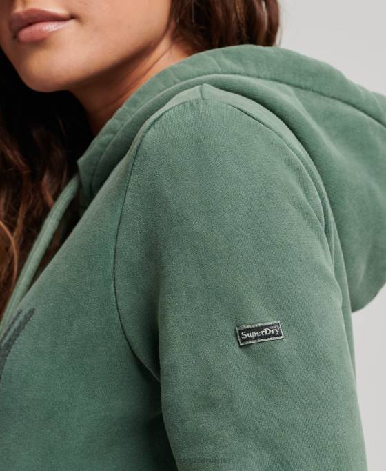Superdry hanorac cu logo grafic strălucitor îmbrăcăminte verde femei JX0Z6074
