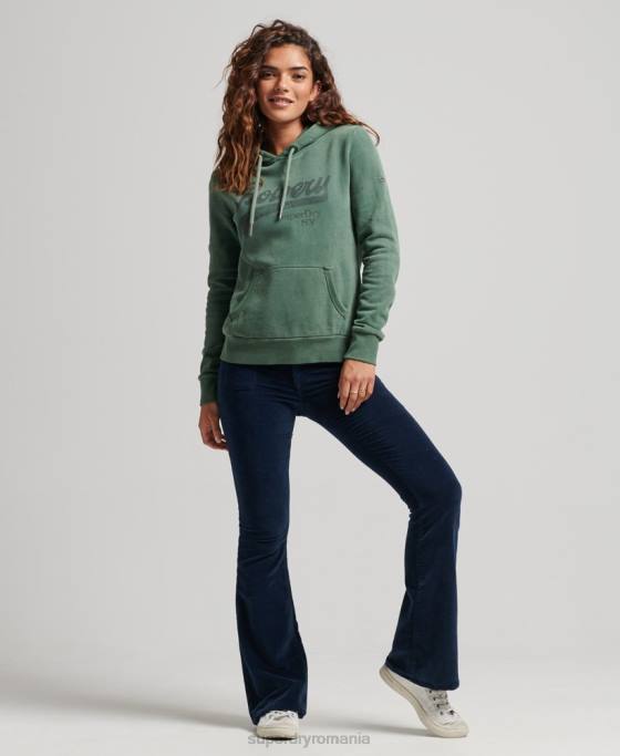 Superdry hanorac cu logo grafic strălucitor îmbrăcăminte verde femei JX0Z6074