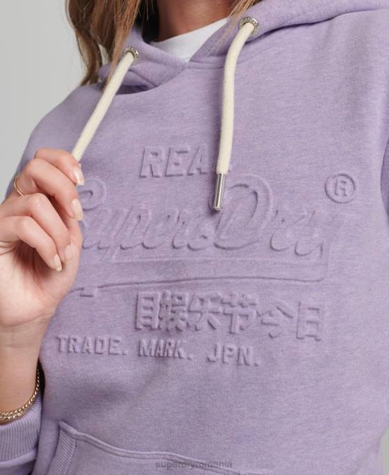 Superdry hanorac cu logo grafic în relief îmbrăcăminte Violet femei JX0Z5777