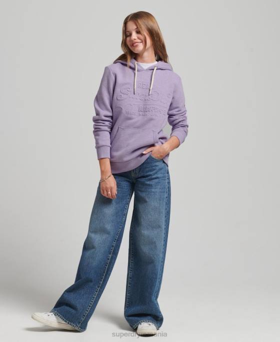 Superdry hanorac cu logo grafic în relief îmbrăcăminte Violet femei JX0Z5777