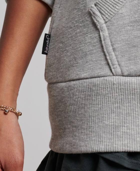 Superdry hanorac cu logo grafic în relief îmbrăcăminte gri femei JX0Z3278