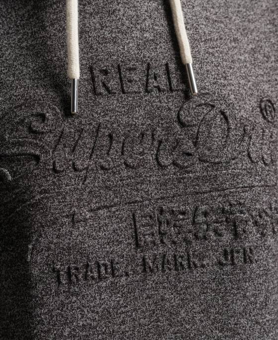 Superdry hanorac cu logo grafic în relief îmbrăcăminte gri inchis femei JX0Z3285