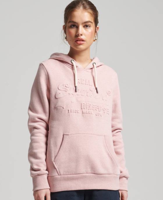 Superdry hanorac cu logo grafic în relief îmbrăcăminte roz femei JX0Z6121