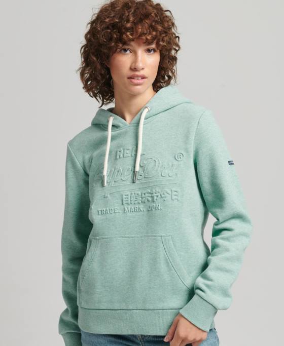 Superdry hanorac cu logo grafic în relief îmbrăcăminte turcoaz femei JX0Z5952