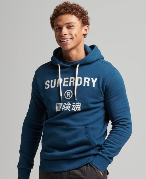 Superdry hanorac cu logo marl corporation îmbrăcăminte albastru bărbați JX0Z620