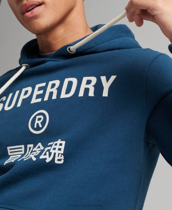 Superdry hanorac cu logo marl corporation îmbrăcăminte albastru bărbați JX0Z620