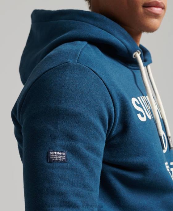 Superdry hanorac cu logo marl corporation îmbrăcăminte albastru bărbați JX0Z620