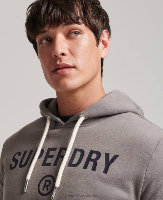 Superdry hanorac cu logo marl corporation îmbrăcăminte gri bărbați JX0Z5004