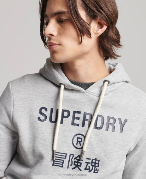 Superdry hanorac cu logo marl corporation îmbrăcăminte gri bărbați JX0Z864