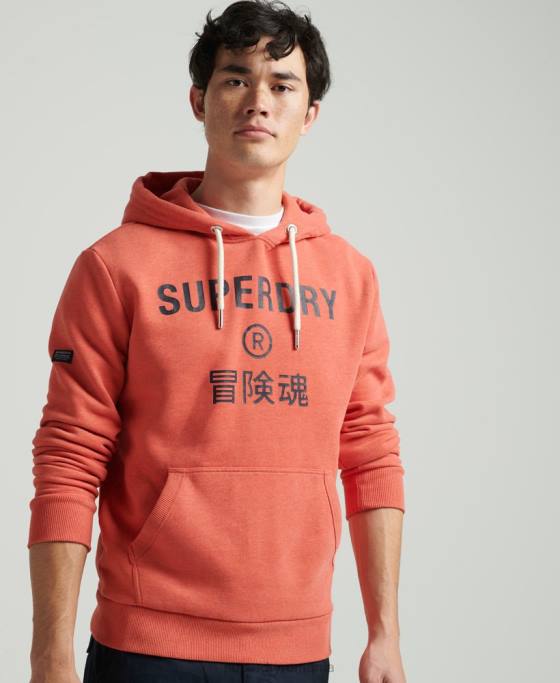 Superdry hanorac cu logo marl corporation îmbrăcăminte portocale bărbați JX0Z5131