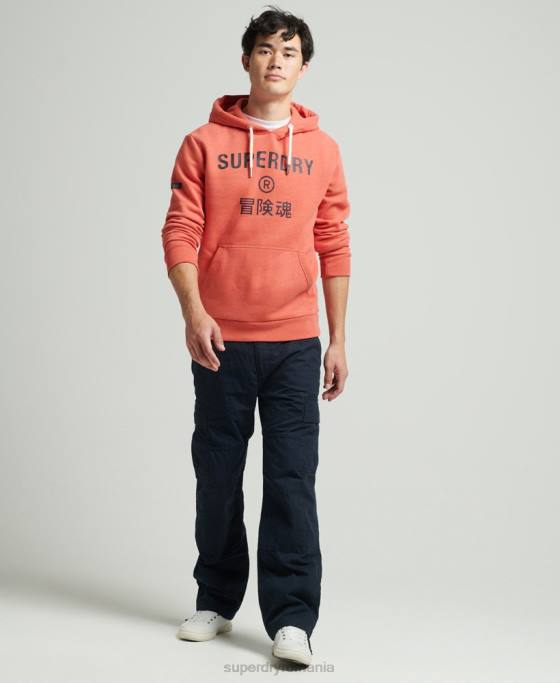 Superdry hanorac cu logo marl corporation îmbrăcăminte portocale bărbați JX0Z5131