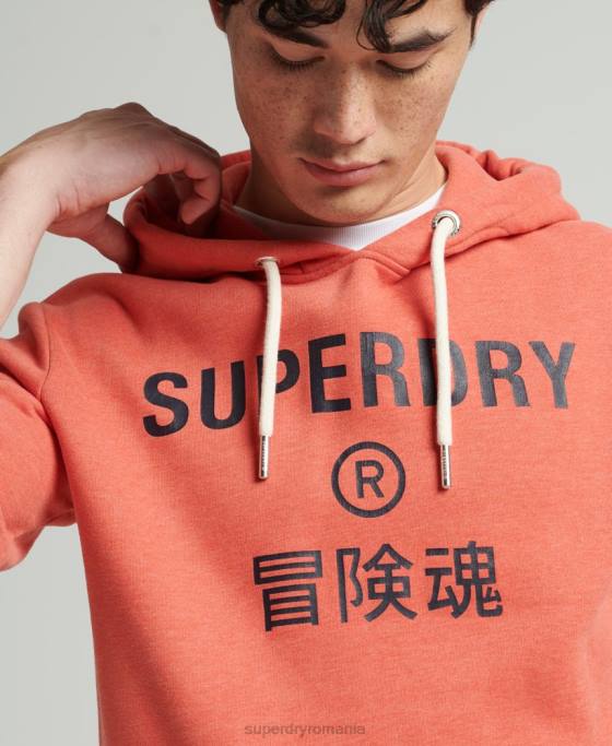 Superdry hanorac cu logo marl corporation îmbrăcăminte portocale bărbați JX0Z5131