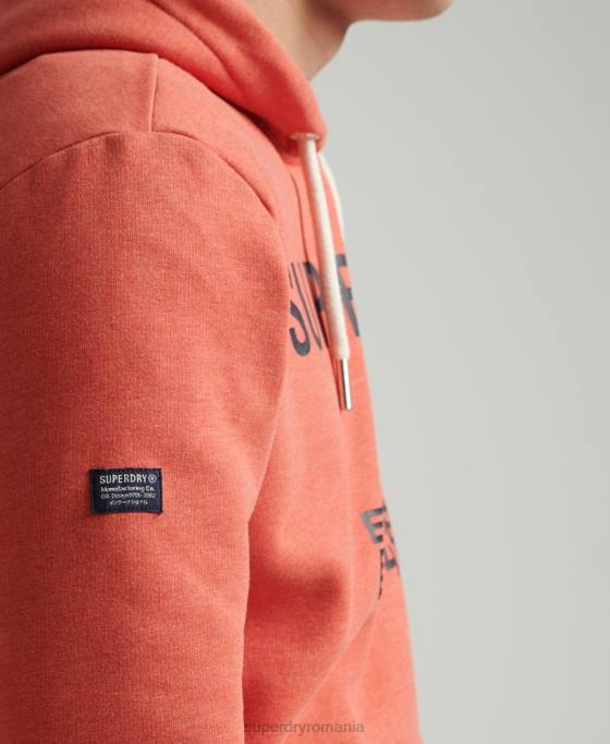 Superdry hanorac cu logo marl corporation îmbrăcăminte portocale bărbați JX0Z5131