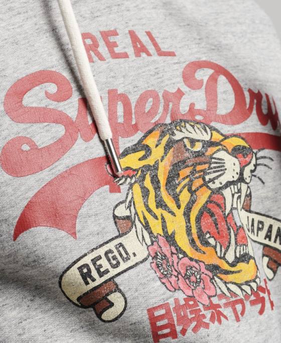 Superdry hanorac cu logo narativ vintage îmbrăcăminte gri bărbați JX0Z515