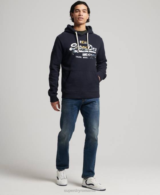 Superdry hanorac cu logo narativ vintage îmbrăcăminte marina bărbați JX0Z5186
