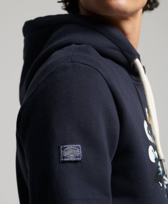 Superdry hanorac cu logo narativ vintage îmbrăcăminte marina bărbați JX0Z5186