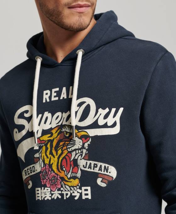 Superdry hanorac cu logo narativ vintage îmbrăcăminte marina bărbați JX0Z568