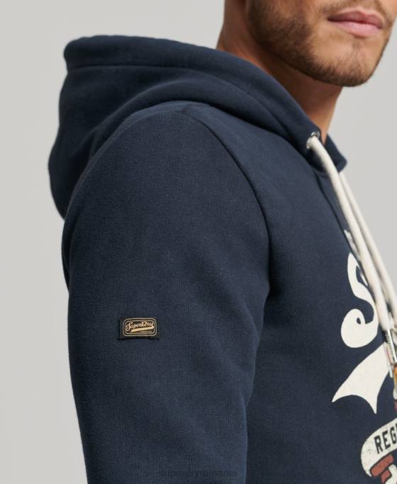 Superdry hanorac cu logo narativ vintage îmbrăcăminte marina bărbați JX0Z568