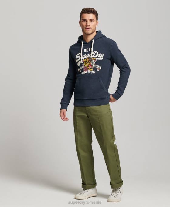 Superdry hanorac cu logo narativ vintage îmbrăcăminte marina bărbați JX0Z568
