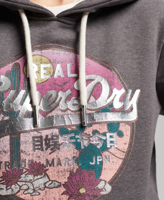 Superdry hanorac cu logo narativ vintage îmbrăcăminte negru femei JX0Z3440