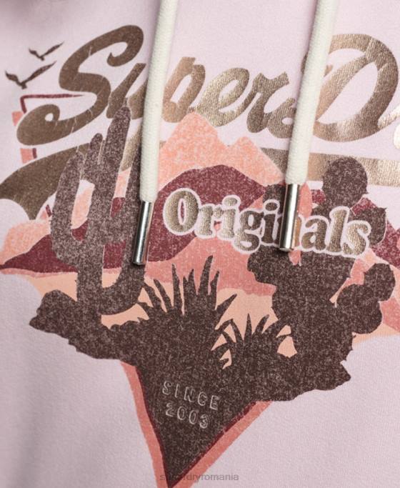 Superdry hanorac cu logo narativ vintage îmbrăcăminte roz femei JX0Z2219