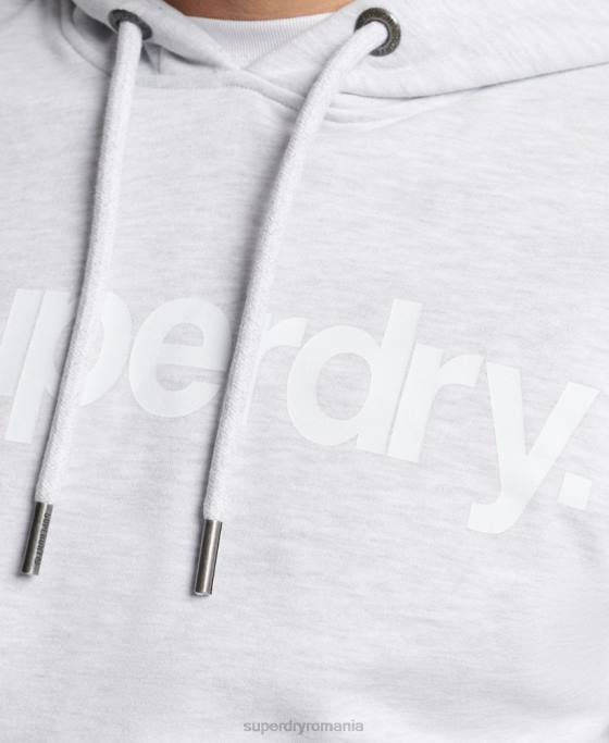 Superdry hanorac cu logo neperiat îmbrăcăminte gri deschis bărbați JX0Z866