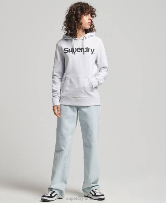 Superdry hanorac cu logo neperiat îmbrăcăminte gri deschis femei JX0Z3481